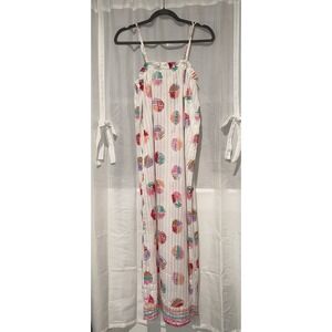 VTG Travel Lite Neiman Marcus Long Maxi Dress White Polka-Dots Sheer Size Small